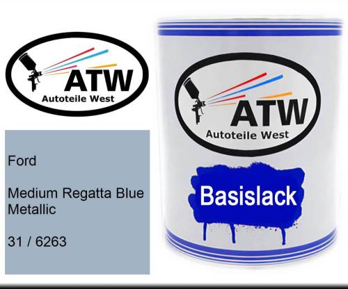 Ford, Medium Regatta Blue Metallic, 31 / 6263: 1L Lackdose, von ATW Autoteile West.